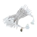 70 Light Traditional T5 Warm White LED Mini Lights White Wire
