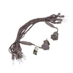 10 Light Traditional T5 Warm White LED Mini Lights Brown Wire