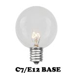 E12 Clear G50 7 Watt Replacement Bulbs 25 Pack E12 Base