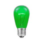 25 Pack of Transparent Green S14 11 Watt Bulbs Medium Base e26