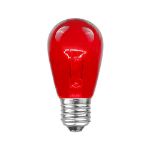 25 Pack of Transparent Red S14 11 Watt Bulbs Medium Base e26