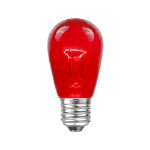 25 Pack of Transparent Red S14 11 Watt Bulbs Meduim Base e26
