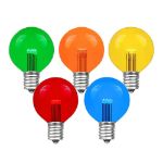 Multi Colored LED G50 Globe Bulbs - 25pk