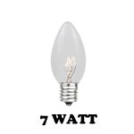 Clear Transparent C7 7 Watt Bulbs