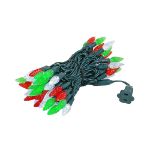 Red Green & White 70 LED C6 Strawberry Mini Lights Commercial Grade Green Wire