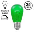 25 Pack of Transparent Green S14 11 Watt Bulbs Medium Base e26