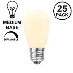 25 Pack of Ceramic White S14 11 Watt Bulbs Medium Base e26
