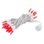 35 Light Traditional T5 Red LED Mini Lights White Wire
