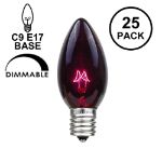 Black Light (Very Dark Purple) C9 7 Watt Replacement Bulbs 25 Pack