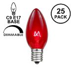 Red Transparent C9 7 Watt Replacement Bulbs 25 Pack