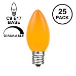Orange Ceramic Opaque C9 7 Watt Bulbs 25 Pack