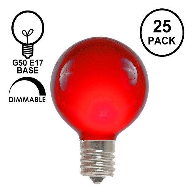 Red Satin G50 7 Watt Replacement Bulbs 25 Pack