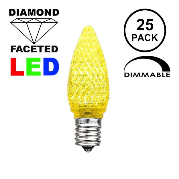 Yellow C9 LED Replacement Bulbs 25 Pack