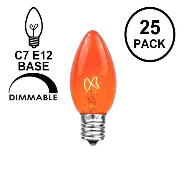 Amber Transparent C7 5 Watt Bulbs