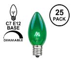 Green Transparent C7 5 Watt Bulbs