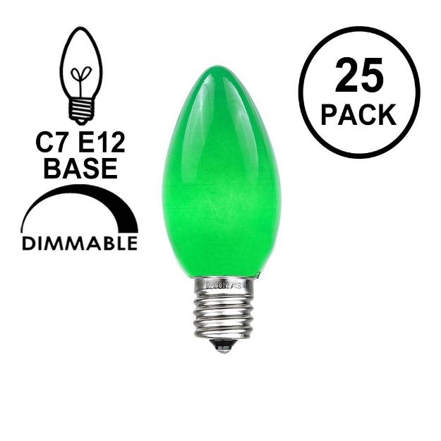 Green Ceramic Opaque C7 5 Watt Replacement Bulbs 25 Pack