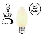 White Ceramic Opaque C7 5 Watt Replacement Bulbs 25 Pack