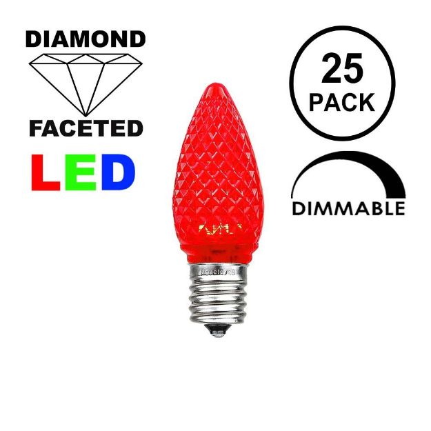 Red C7 LED Replacement Lamps 25 Pack
