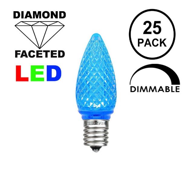 Blue C7 LED Bulbs 25 Pack **On Sales**