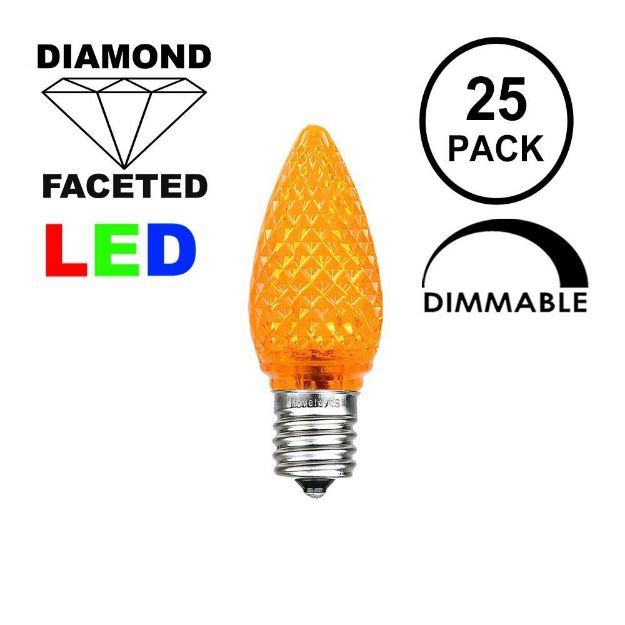 Amber C7 LED Bulbs 25 Pack **On Sale**