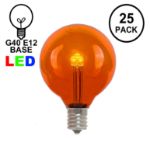 Orange/Amber- G40 - Glass LED Replacement Bulbs - 25 Pack
