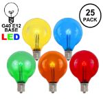 Multi Colored - G40 - Glass LED Replacement Bulbs - 25 Pack