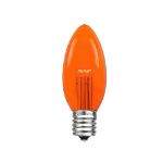 5 Pack Amber (Orange) Smooth Glass C9 LED Bulbs