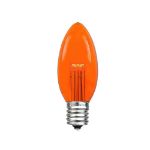 Amber (Orange)  Smooth Glass C9 LED Bulbs - 25PK