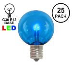 Blue - G30 Glass LED Replacement Bulbs - 25 Pack