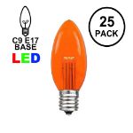 Amber (Orange)  Smooth Glass C9 LED Bulbs - 25PK
