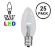 Pure White Smooth Glass C9 LED Bulbs - 25pk
