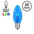 Blue Smooth Glass C9 LED Bulbs - 25pk
