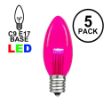 5 Pack Pink Smooth Glass C9 LED Bulbs