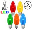 5 Pack Assorted Smooth Glass C9 LED Bulbs