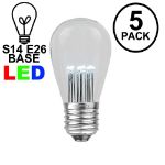 5 Pack Pure White S14 LED Medium Base e26 Bulbs w/ 9 LEDs