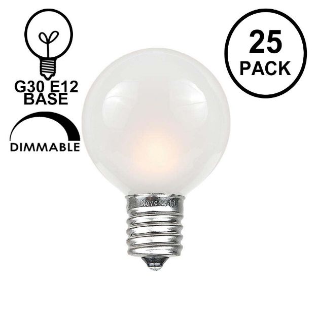 Frosted White G30 5 Watt Replacement Lamps 25 Pack - Novelty