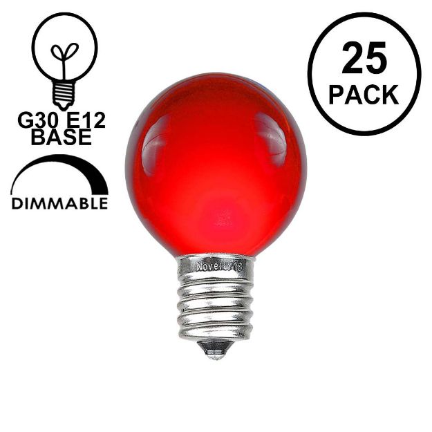 Red Satin G30 5 Watt Replacement Bulbs 25 Pack