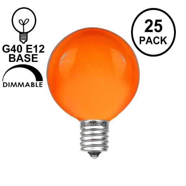 Orange Satin G40 Globe Replacement Bulbs 25 Pack