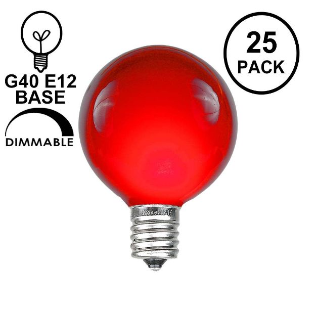 Red Satin G40 Globe Replacement Bulbs 25 Pack