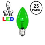 C7 - Green - Glass LED Replacement Bulbs - 25 Pack
