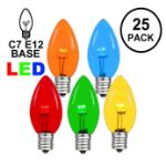 C7 - Multi Colored - Glass LED Replacement Bulbs - 25 Pack