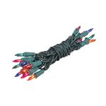 Non Connectable Multi Colored Green Wire Mini Lights, *19* Light, 8.5'