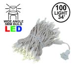 Commercial Grade Wide Angle 100 LED Warm White 34' Long White Wire