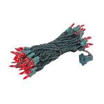 Red 50 Light 25' Long Green Wire Christmas Mini Lights