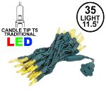 35 Light Traditional T5 Yellow LED Mini Lights Green Wire