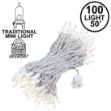 Clear Christmas Mini Lights 100 Light 50 Feet Long on White Wire