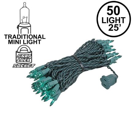Christmas Lights | Novelty LightsGreen Wire 50 Light Christmas Mini ...