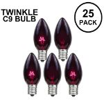 Black Light Twinkle C9 Bulbs 7 Watt Replacement Lamps 25 Pack
