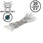 20 Light Non Connectable Warm White LED Mini Lights White Wire
