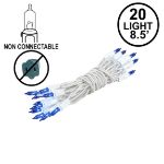 Non Connectable Blue White Wire Mini Lights 20 Light 8.5'